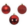 Decoris Weihnachtskugeln 6cm Kunststoff rot 10 Stk