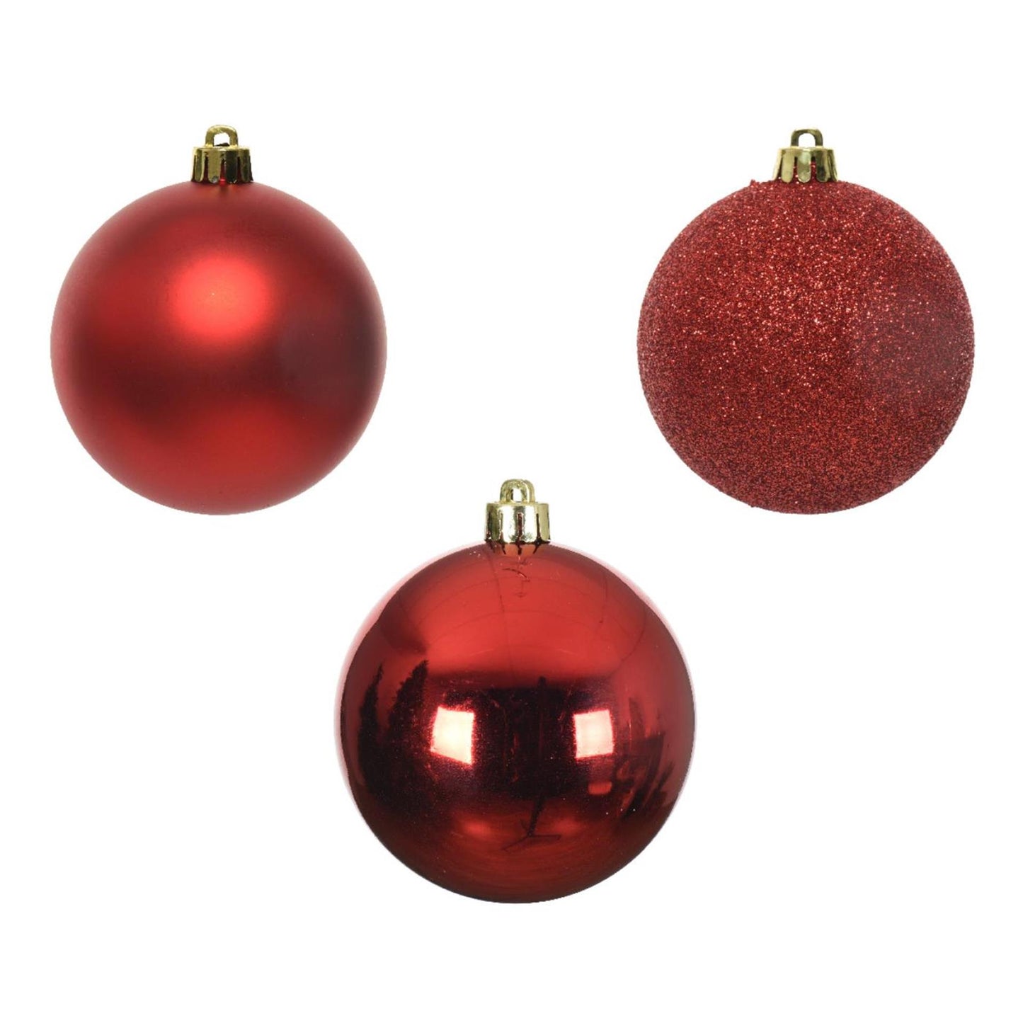 Decoris Weihnachtskugeln 6cm Kunststoff rot 10 Stk