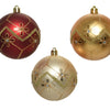 Decoris Weihnachtskugeln Mix 12 Stück Perlgold Rot