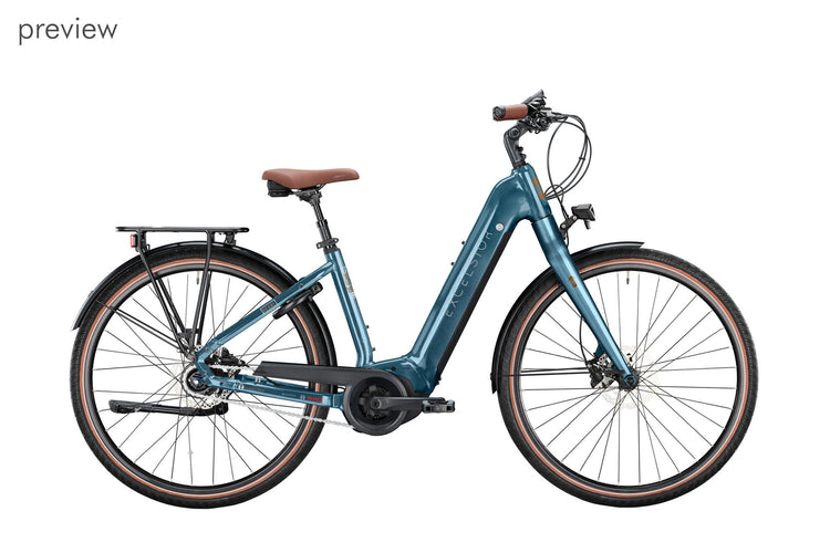 Excelsior Electric City Bike Pearl (#1) Ebike Excels.Pearl 28 54 Welle 8sp Graublau