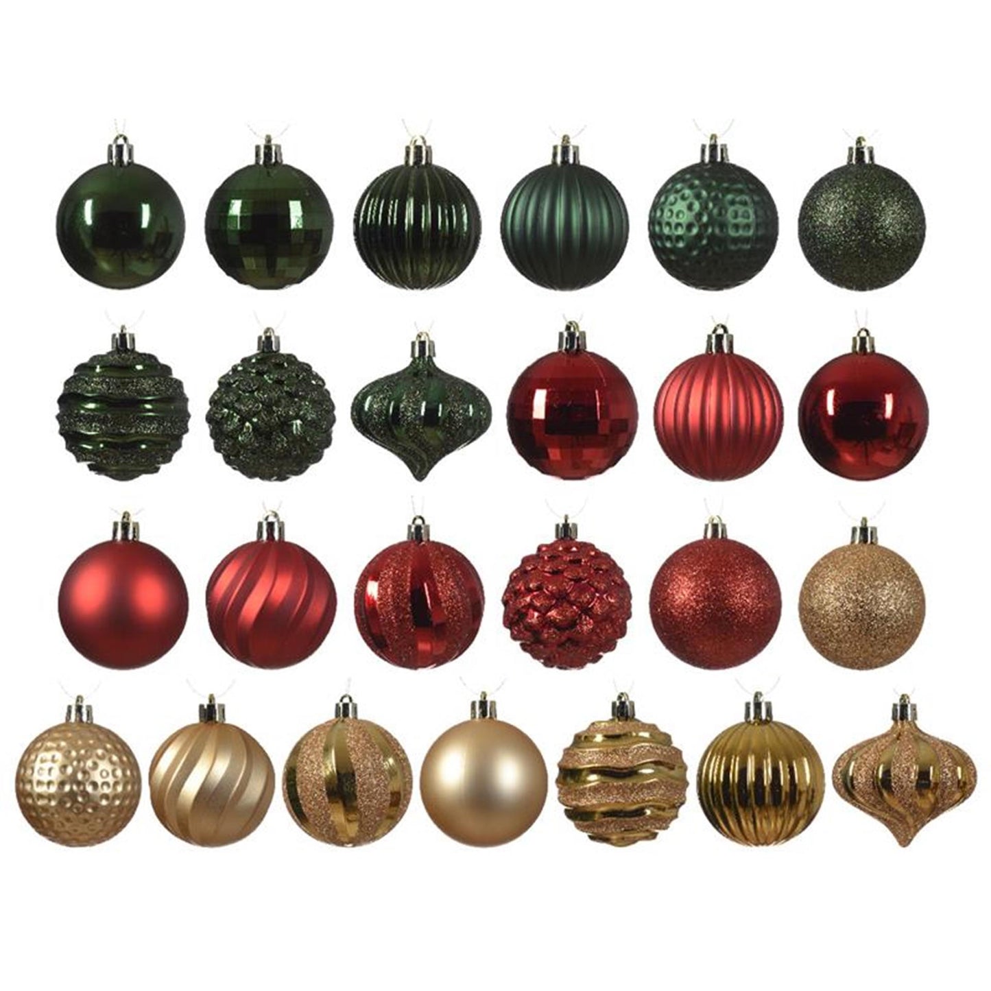 Decoris Weihnachtskugeln Kunststoff 30 Stk.traditionell
