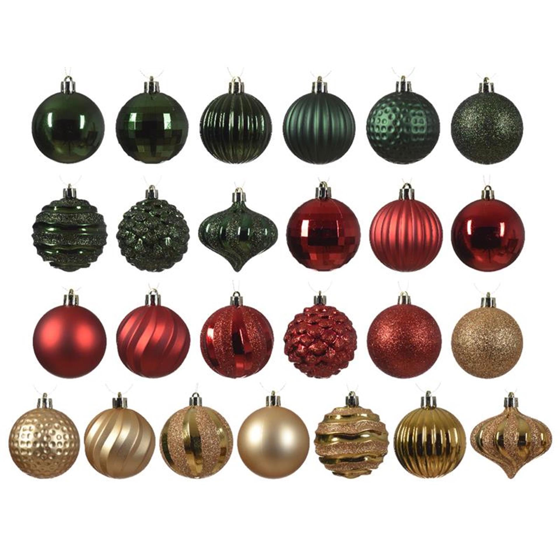 Decoris Weihnachtskugeln Kunststoff 30 Stk.traditionell