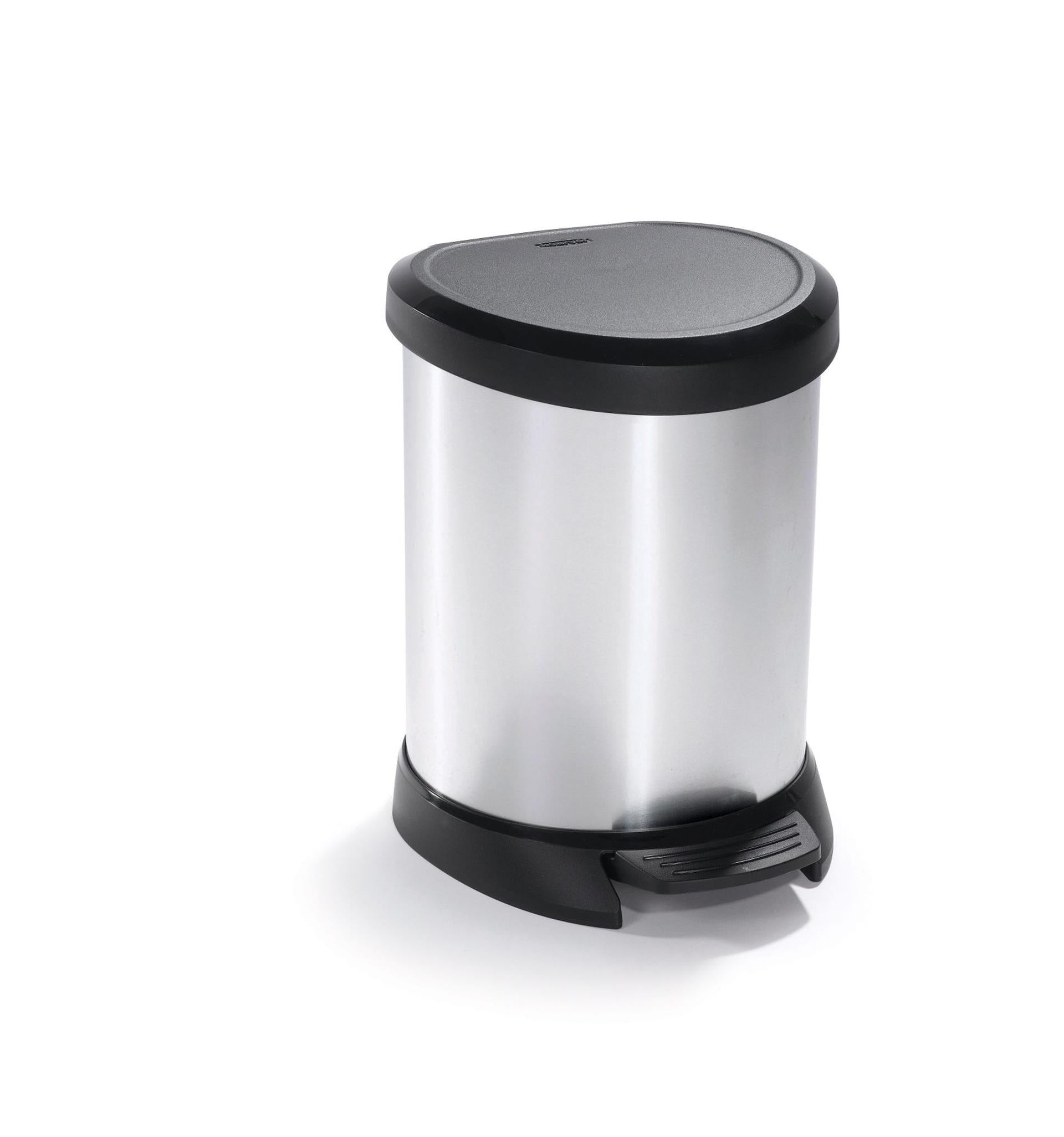 Curver Curver Pedal Bin Deco Oval 5 l Silberfarbe
