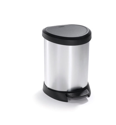 Curver Curver Pedal Bin Deco Oval 5 l Silberfarbe
