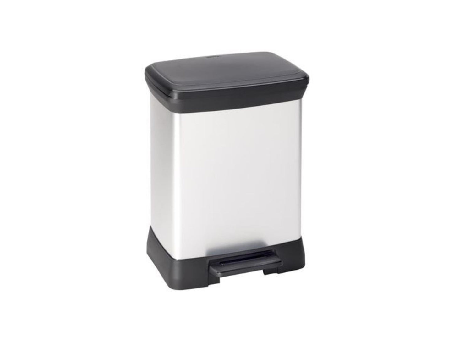 Curver Curver Pedal Bin Deco rechteckig 30 l Silberfarbe