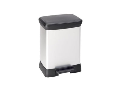 Curver Curver Pedal Bin Deco rechteckig 30 l Silberfarbe