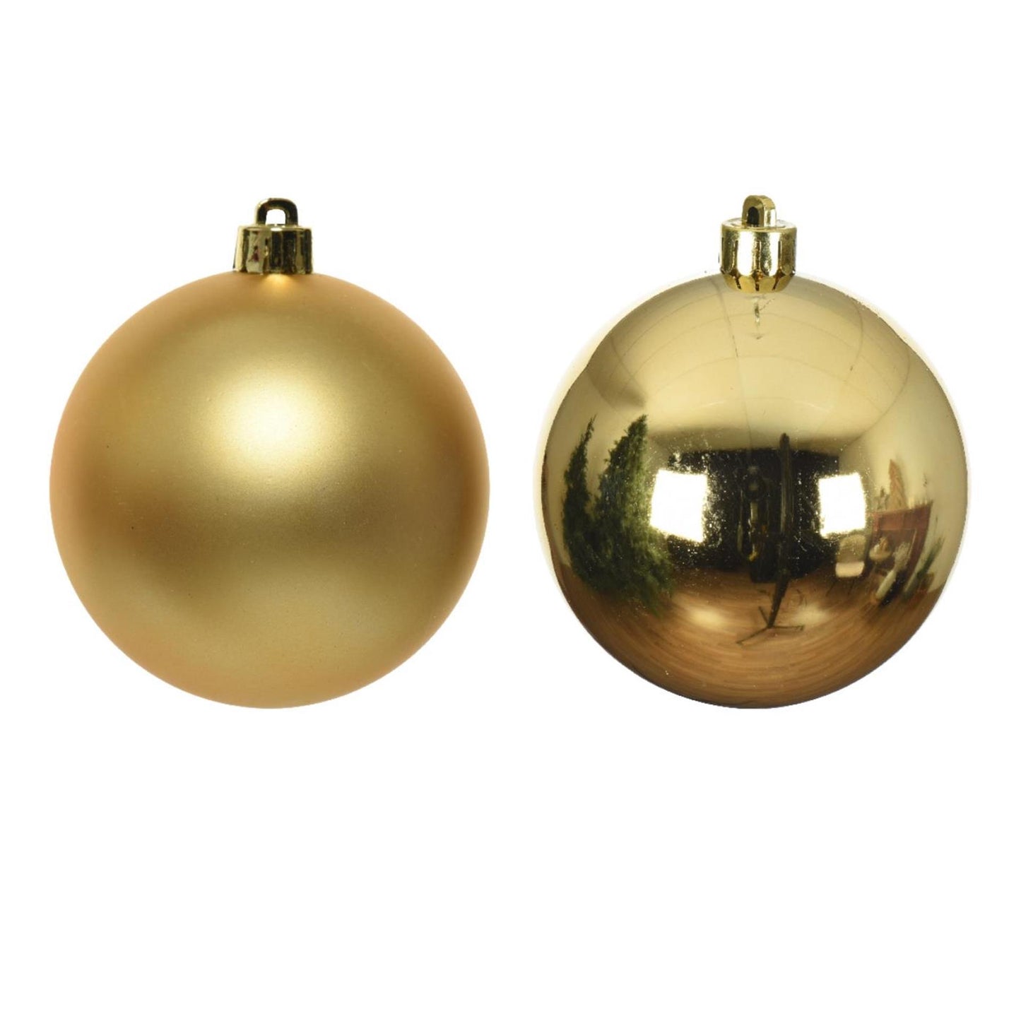 Decoris Weihnachtskugeln Kunststoff Gold Durchmesser 6cm 12St