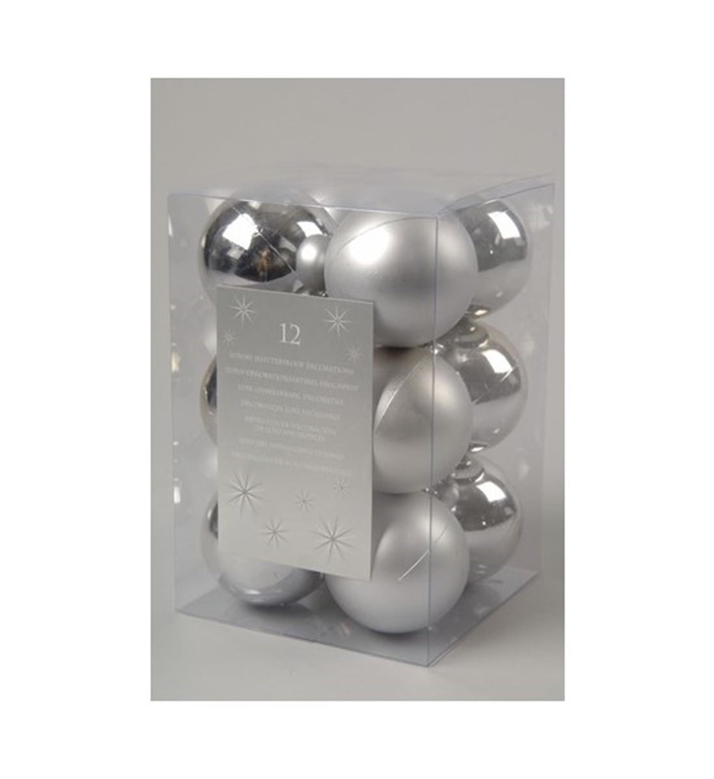 Decoris Weihnachtskugeln Kunststoff 6cm Weihnachten silber