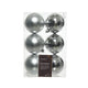 Decoris Weihnachtskugeln aus Kunststoff, silberfarben, Durchmesser cm, 6 Stück