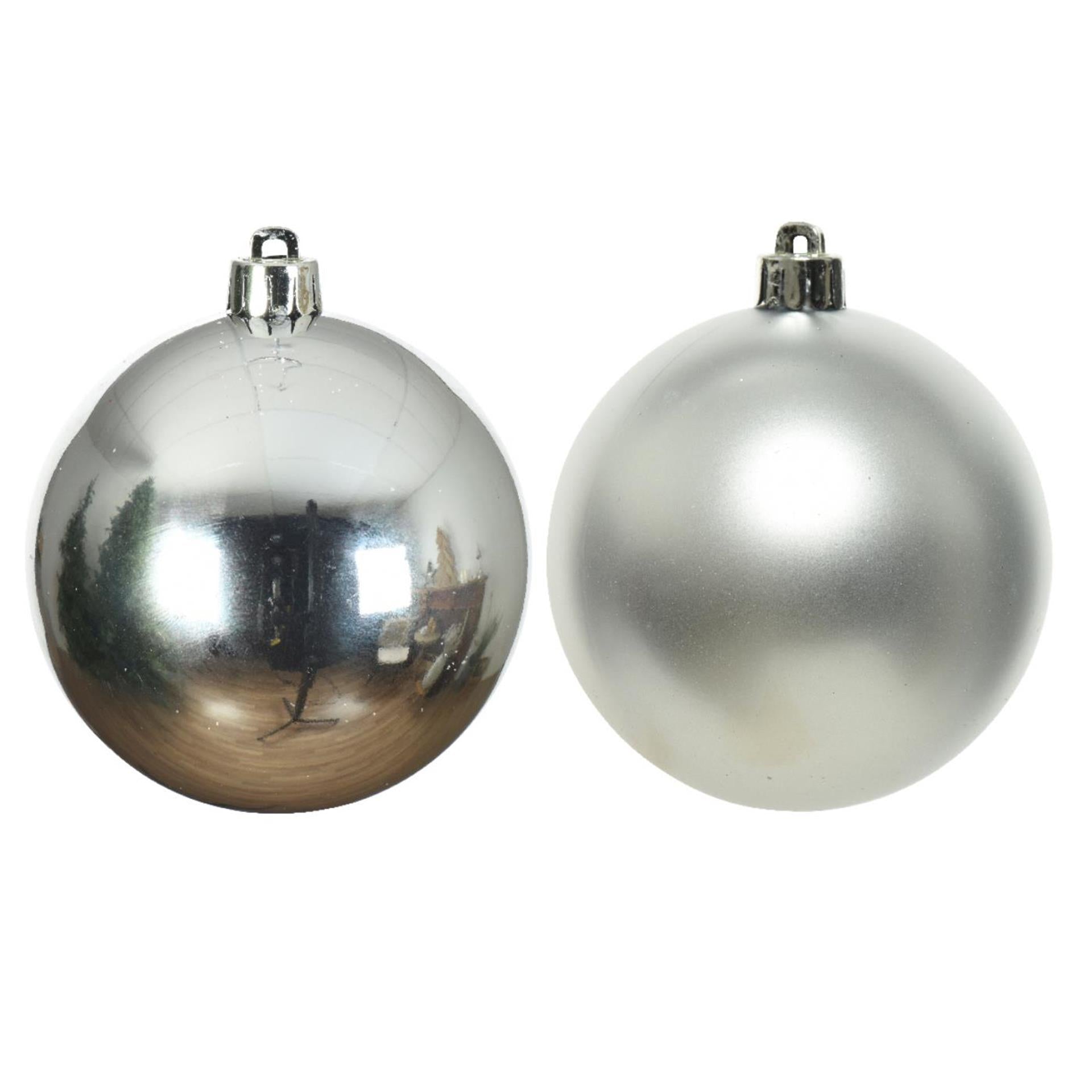 Decoris Weihnachtskugeln aus Kunststoff, silberfarben, Durchmesser cm, 6 Stück
