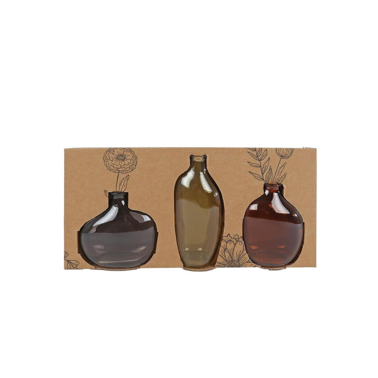 Vase Lou Set a 3 Stück braun grün grau