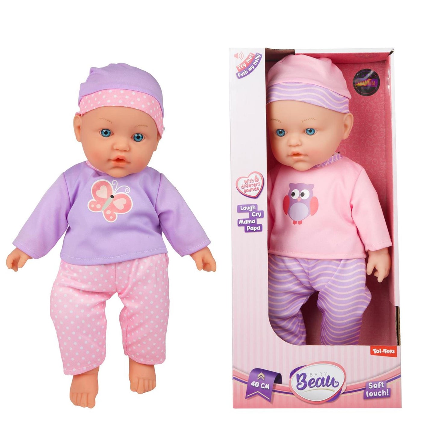 Toi-toys Beau weiche Babypuppe 40 cm mit Sound