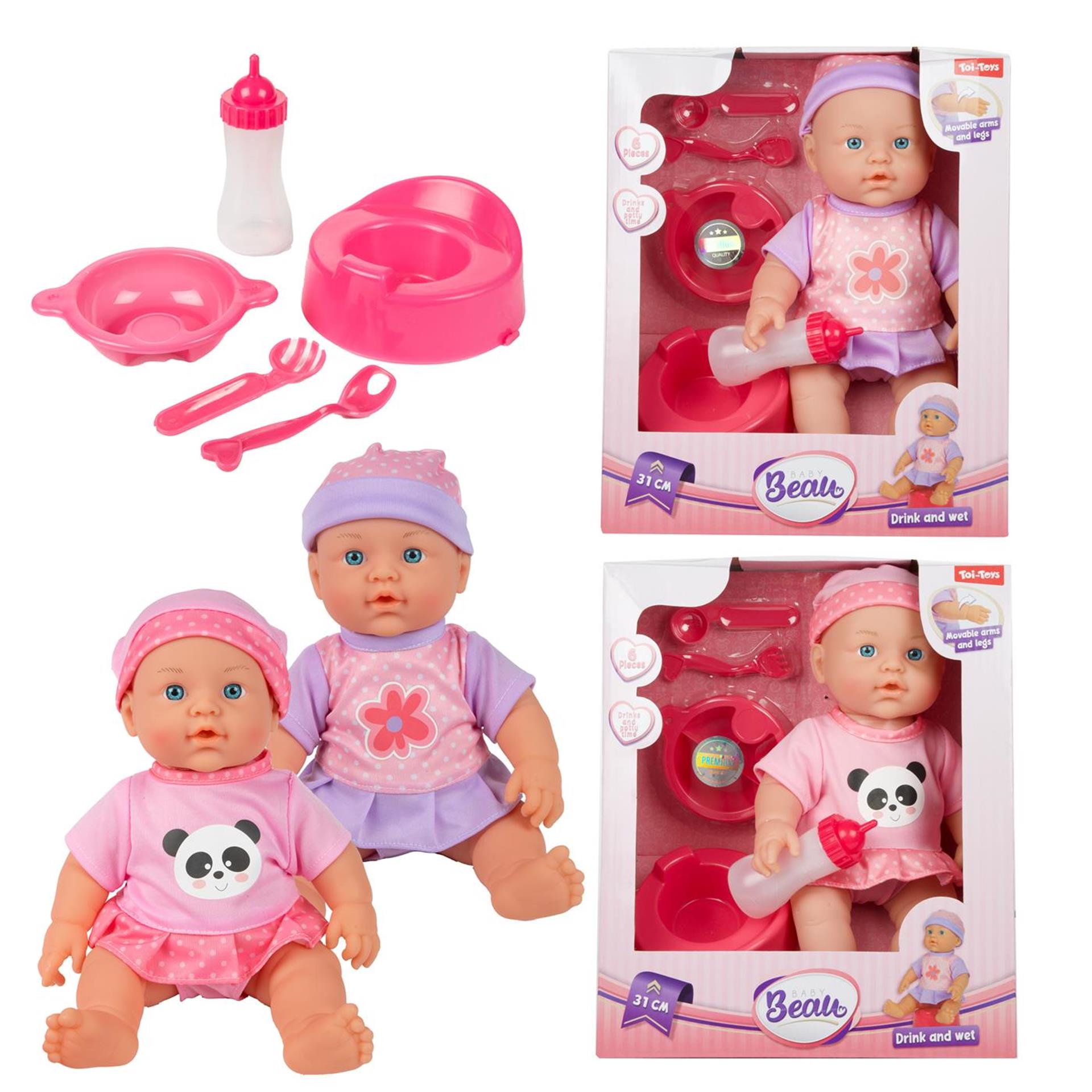Toi-toys Beau Babypuppe 31 cm mit Zubehör