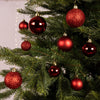Decoris Weihnachtskugeln Mix Kunststoff rot 30-teilig
