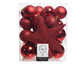 Decoris Weihnachtskugel-Set Kunststoff Weihnachten rot 32-tlg