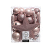 Decoris Weihnachtskugeln Kunststoffmix 33 Stück rosa