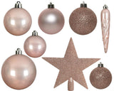Decoris Weihnachtskugeln Kunststoffmix 33 Stück rosa - afbeelding 2