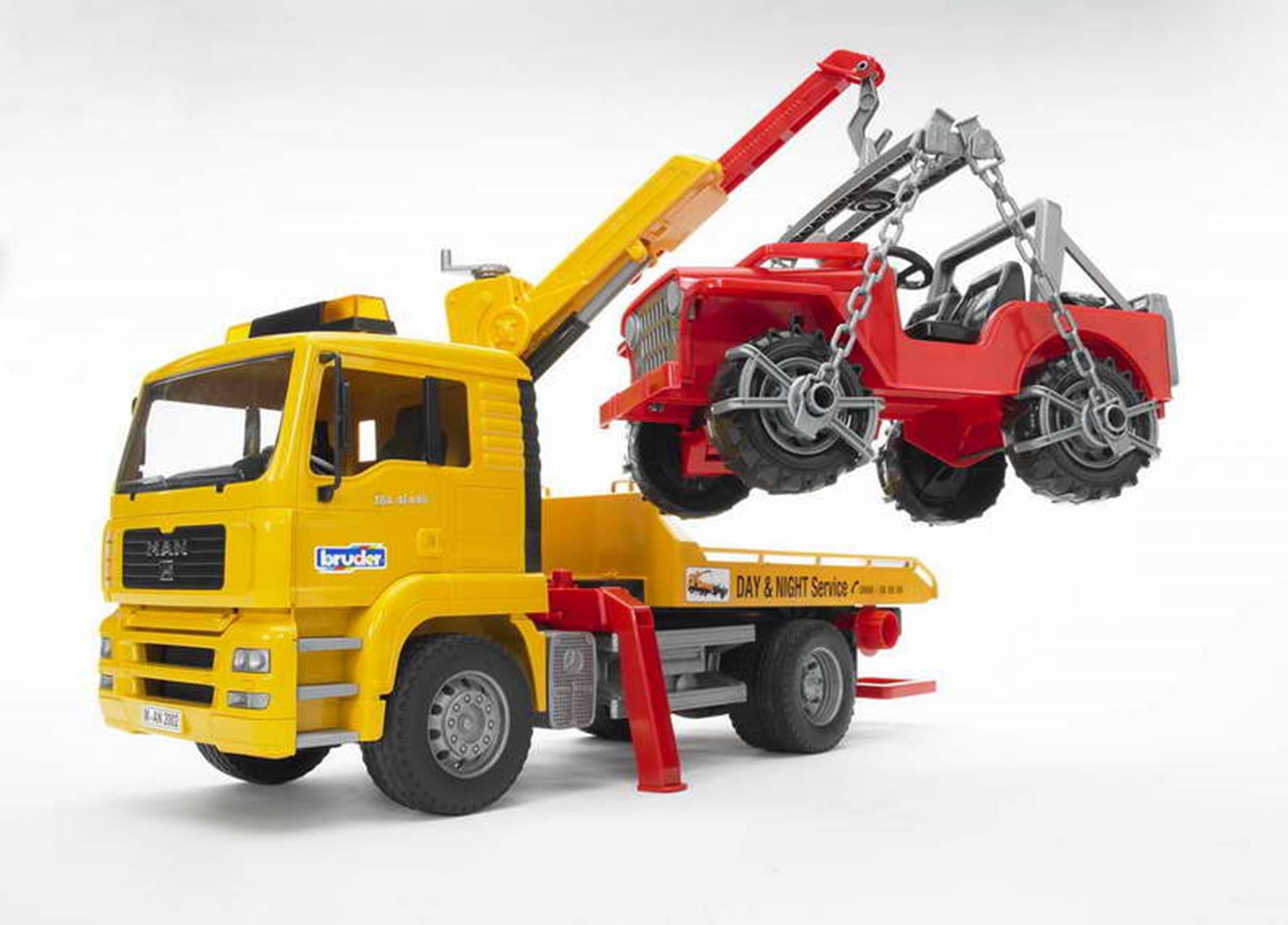 BRUDER MAN TGA TOW TRACK mit Jeep