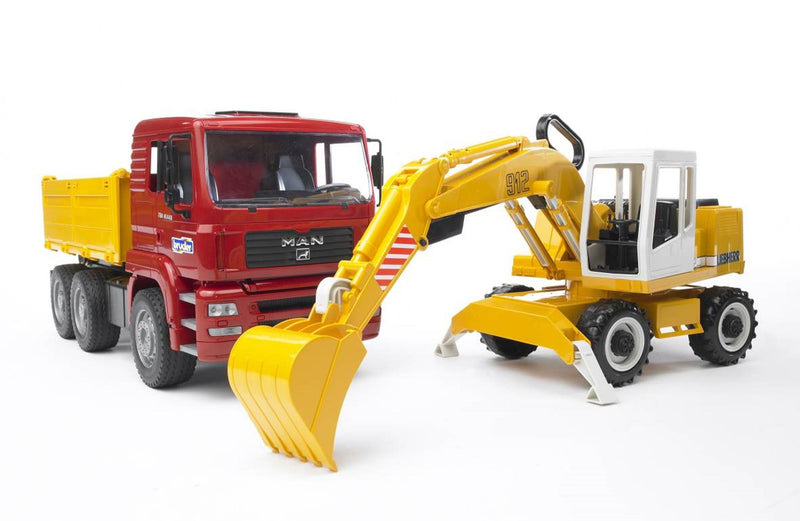BRUDER MAN TGA Kippwagen mit Liebherr Kraan