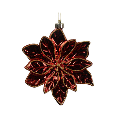 Decoris Weihnachtsanhänger Weihnachtsstern Kunststoff rot