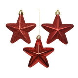 Decoris Weihnachtsanhänger Stern rot Ø7cm 6 Stk - afbeelding 2