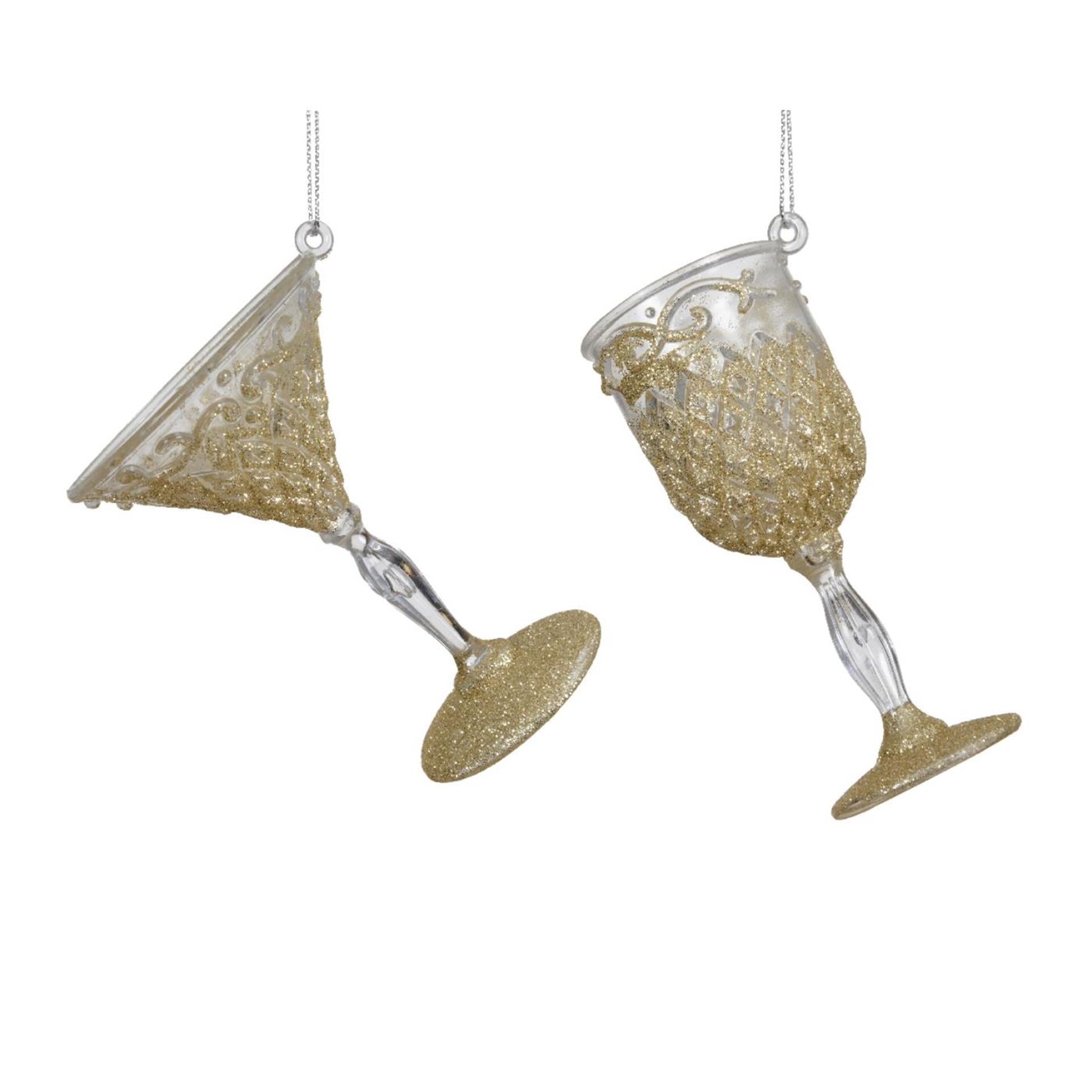Decoris Anhänger Cocktailweinglas 4,3x10x3,8cm
