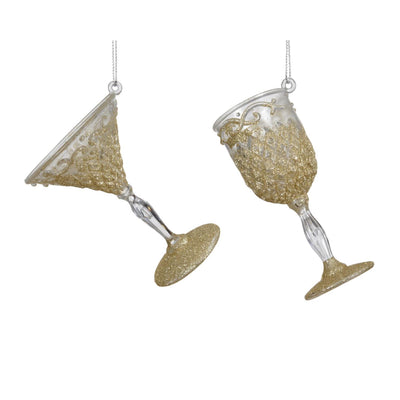 Decoris Anhänger Cocktailweinglas 4,3x10x3,8cm
