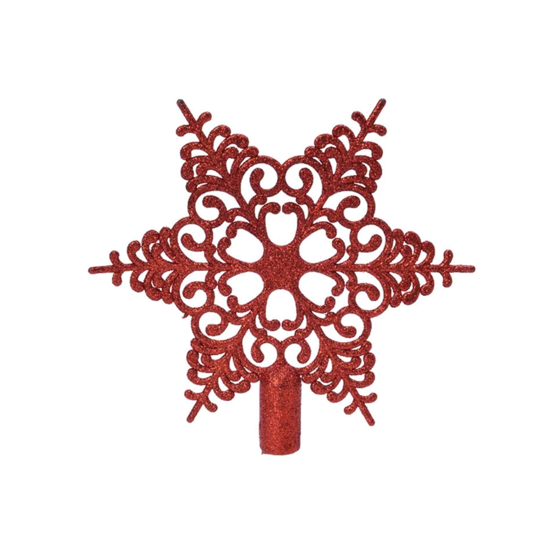 Decoris Spitzenschneeflocke 20,5x19cm Weihnachtsrot