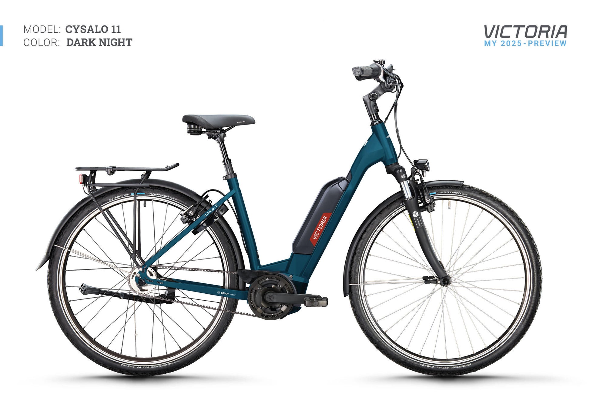 Victoria Electric Trekking Bike Cysalo 11 (#1) eBike vic.cysalo 11 28 56 Niedriger Eingang 7sp CB Blau