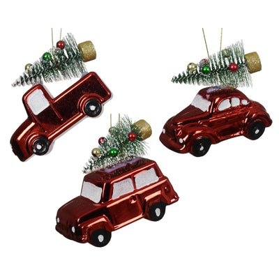 Decoris Weihnachtsanhänger Auto Kunststoff 10cm