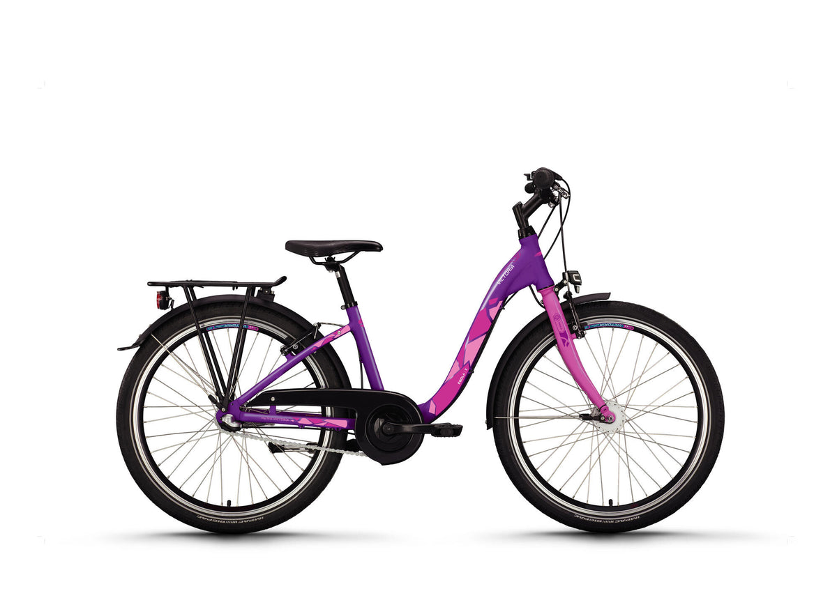 Victoria Jugendfahrrad Eqola 3 Mod. 24 Fahrrad Vict.eqola 3 24 34 Low Entry 3sp Deep Purple