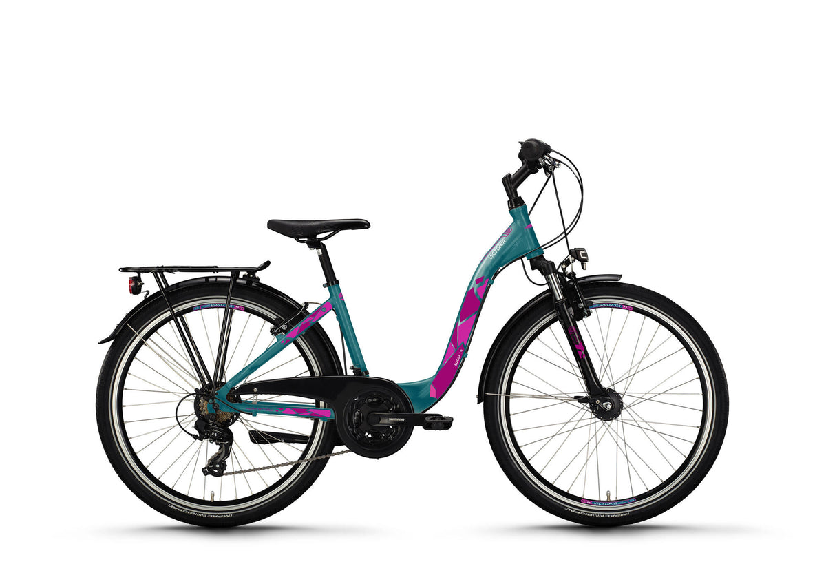 Victoria Jugendfahrrad Eqola 6 Mod. 24 Fahrrad Vict.eqola 6 26 38 Low Entry 21sp Auto.blau