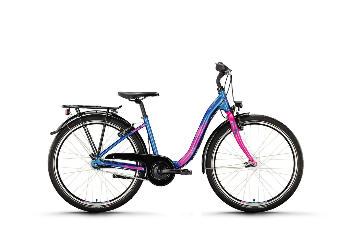 Victoria Jugendfahrrad Eqola 7 Mod. 24 Fahrrad Vict.eqola 7 26 44 Low Entry 7sp Auto.blau