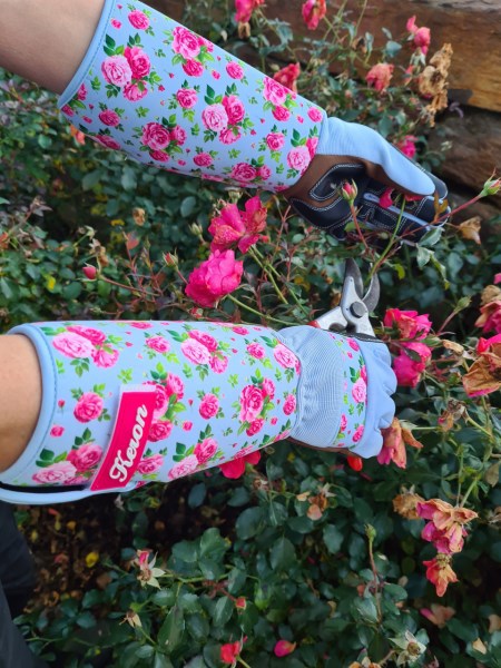 Keron Rosen-Brennnessel-Handschuh mt8m Rosegarden lange Stulpe