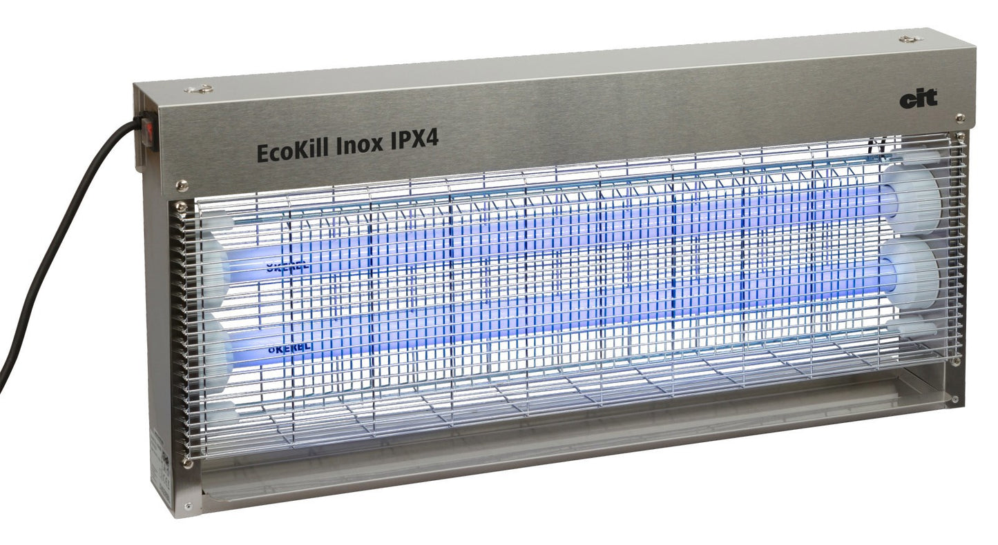 Ecokill elektrische Fliegenbox Edelstahl IPX4 2 x 20 W