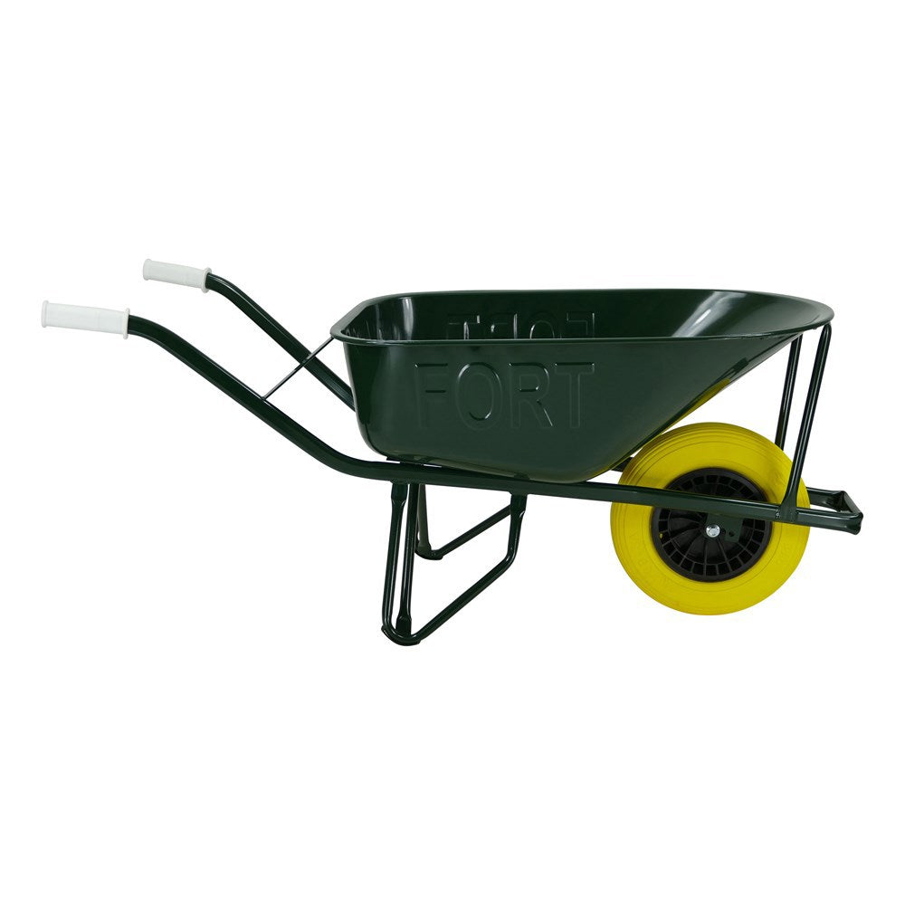 Fort Products Schubkarre 80l, lackiert mit doppelter Bodenplatte und Rad
