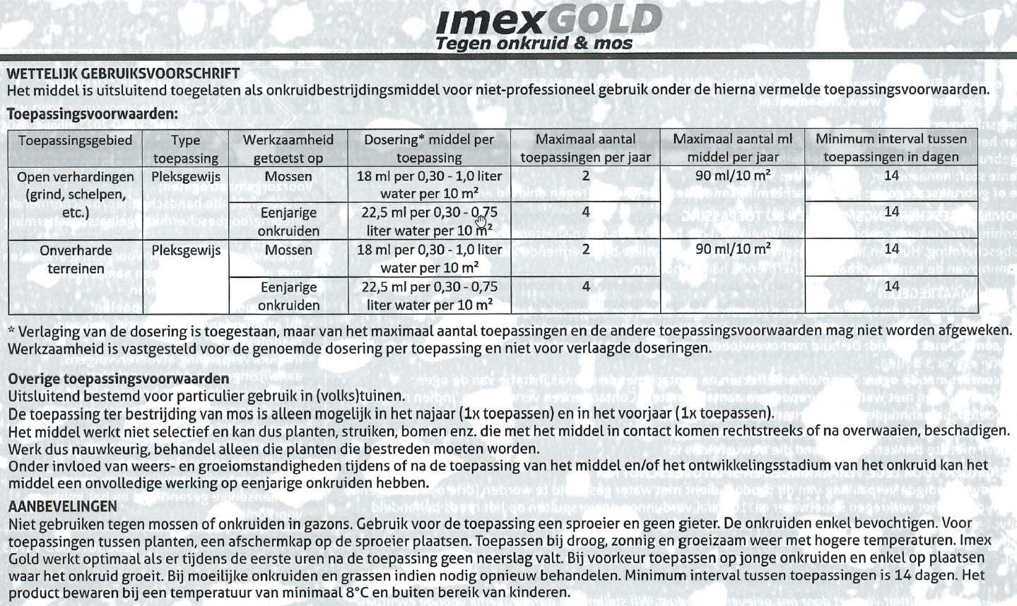 Imex Gold gegen Unkraut und Moos 450 ml