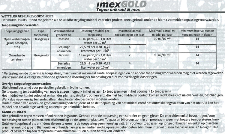 Imex Gold gegen Unkraut und Moos 450 ml
