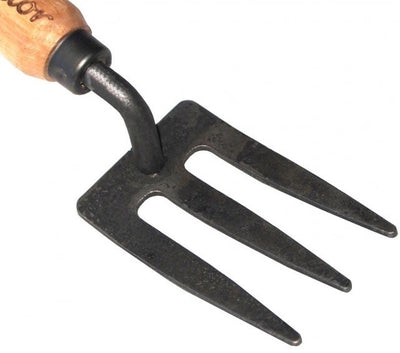 Die weiße Junior-Gartengabel mit einem Holzgriff aus 100 mm Dewhite