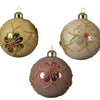Decoris Weihnachtskugel-Set aus 3 Stück rosa 8 cm Glas