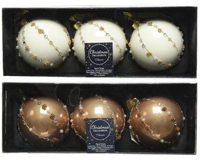 Decoris Weihnachtskugel-Set Glas 3-teilig Kamel 8cm