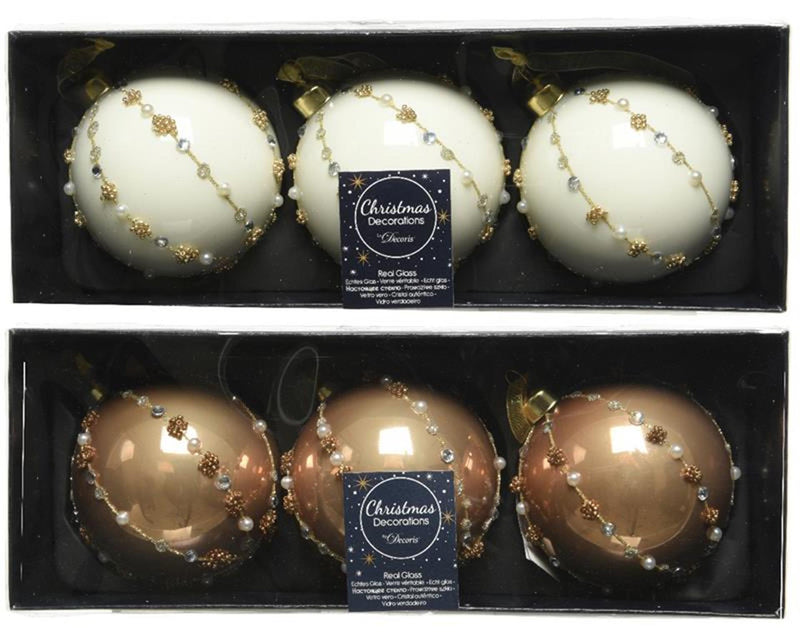 Decoris Weihnachtskugel-Set Glas 3-teilig Kamel 8cm