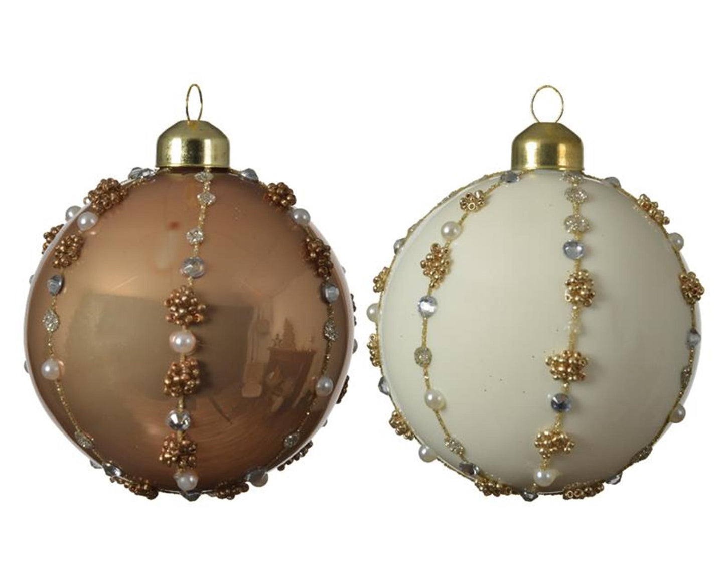 Decoris Weihnachtskugel-Set Glas 3-teilig Kamel 8cm