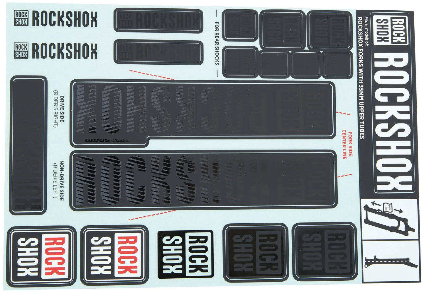 Rockshox Decal Set Stealth