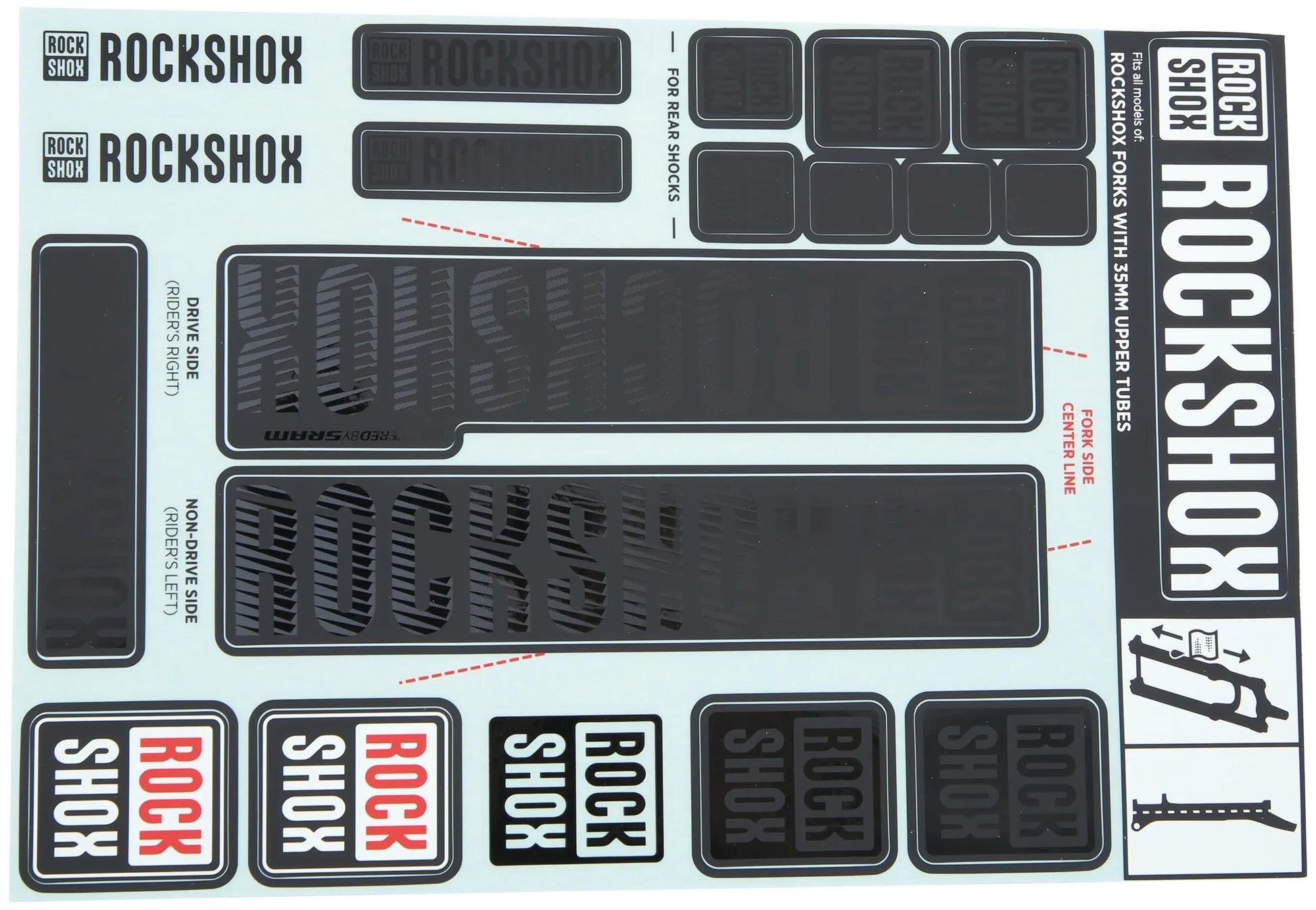 Rockshox Decal Set Stealth
