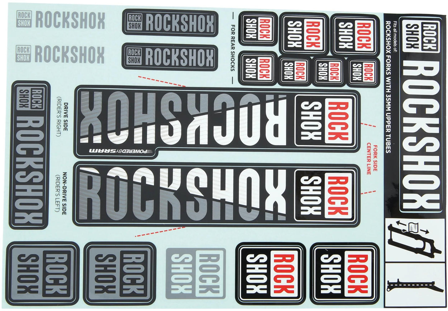 Rockshox Decal Set White