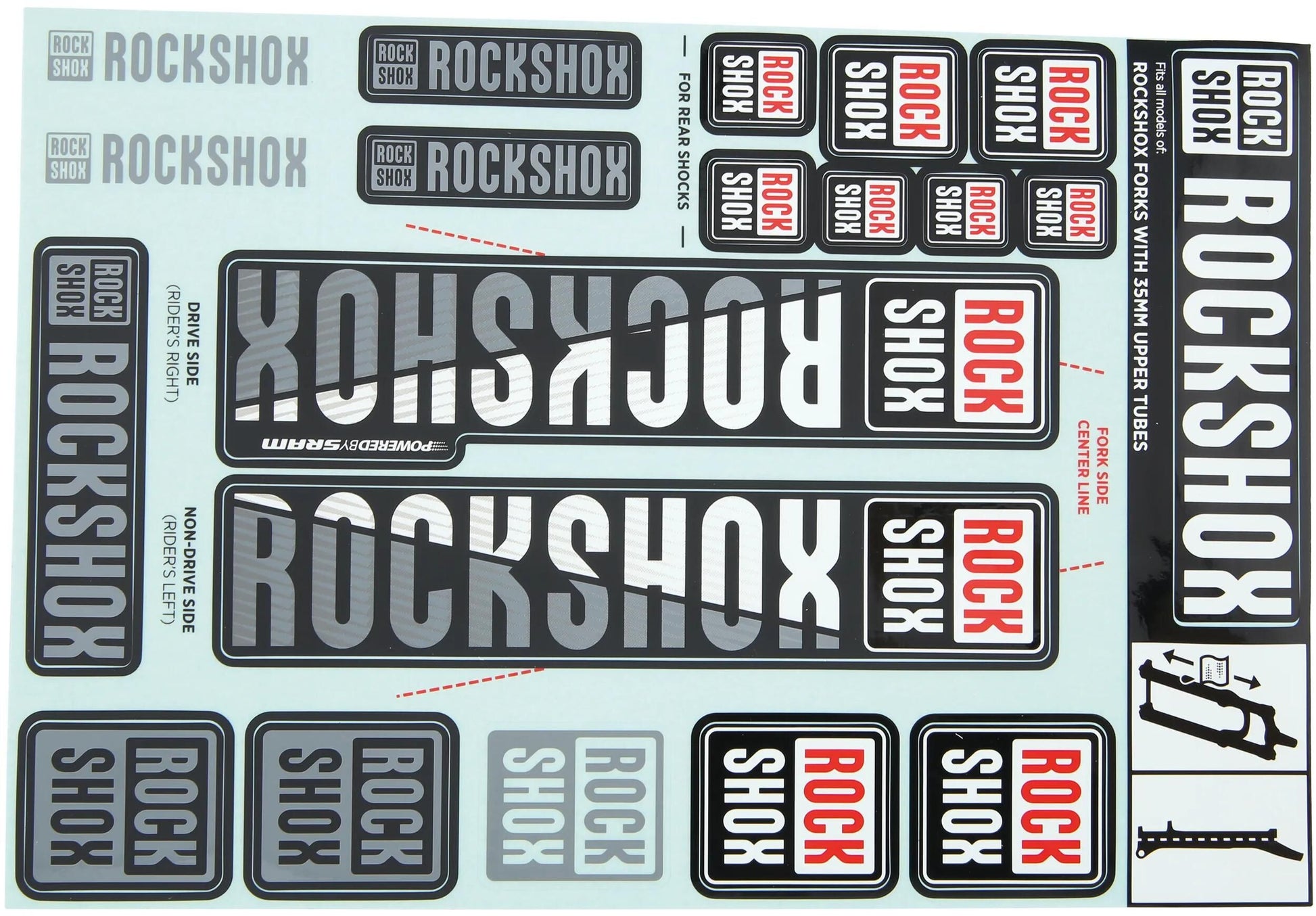 Rockshox Decal Set White