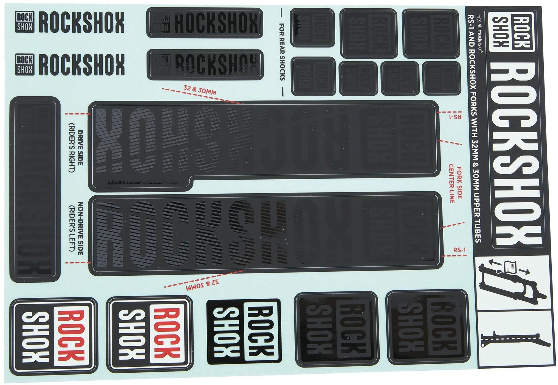 Rockshox Decal Set Stealth