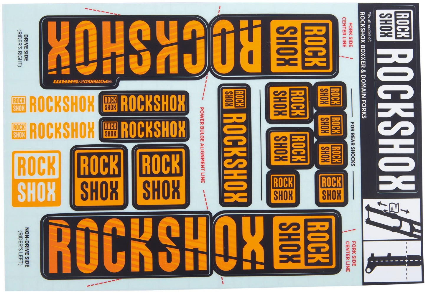 Rockshox Decal Set Orange