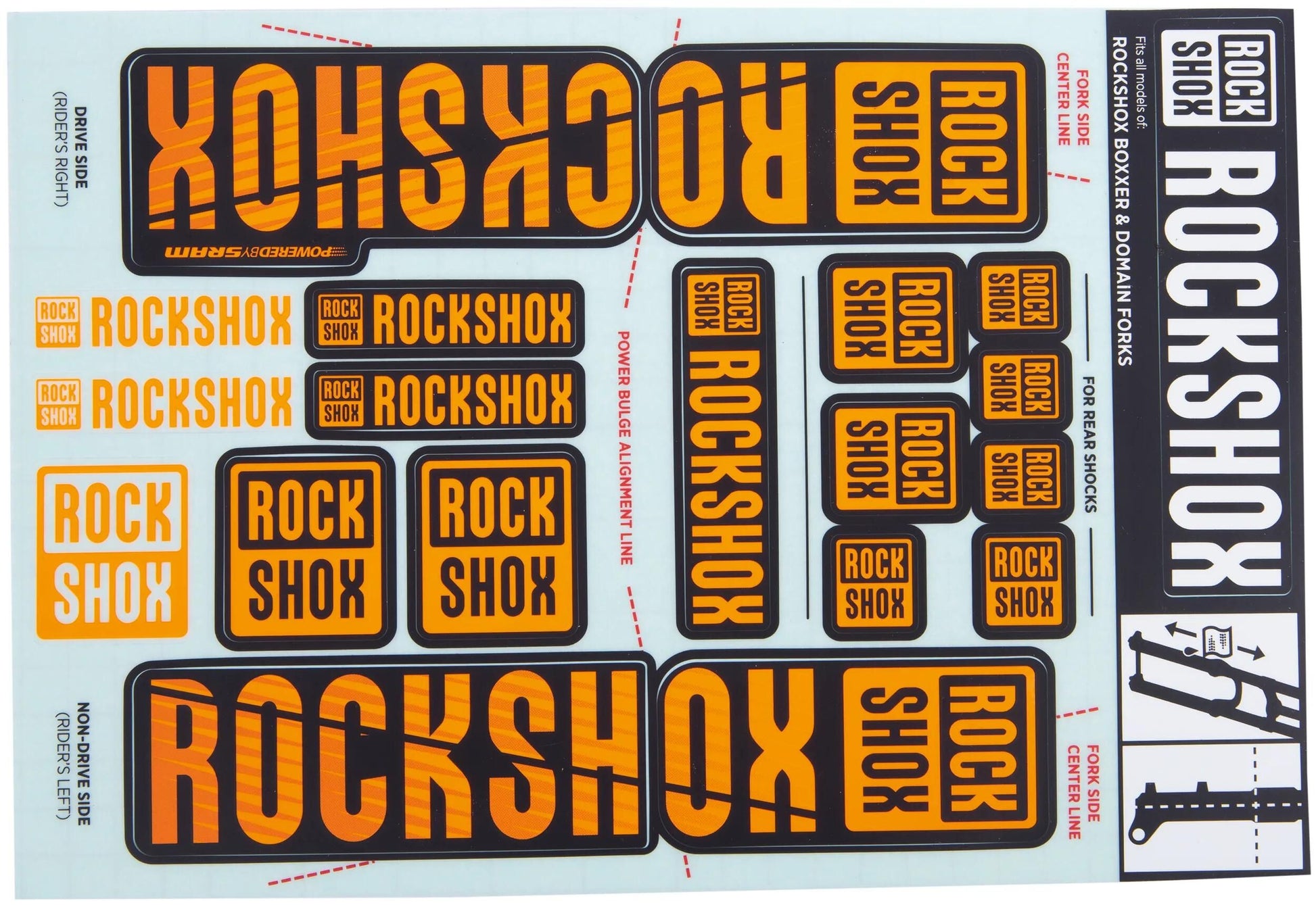Rockshox Decal Set Orange